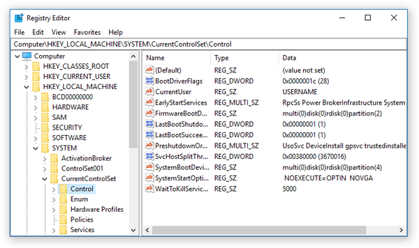 windows resgistry